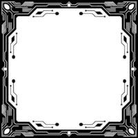 Tech Frame Futuristic Circuitry Border, Minimalist vector