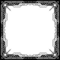 Art Deco Frame, Futuristic Geometric In Black White vector