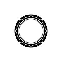 Geometric Black And White Circle Minimalist, Isolated vector