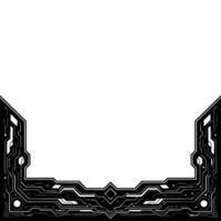Futuristic Tech Frame With Perspective Grid Background vector