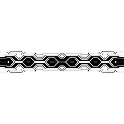 Tech Border Geometric Circuitry With Glowing Elements