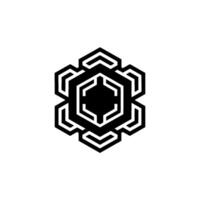 Geometric Hexagon Modern Black White Abstract vector