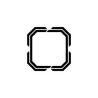Geometric Frame Illustration, Black On White, Minimalist vector