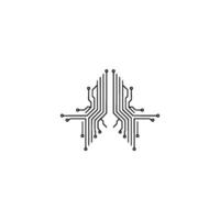 Circuit Board Abstract In Minimalist On Light Grey vector