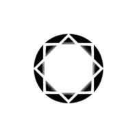 Abstract Geometric Black Star Within A Circle Minimalist vector