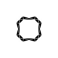 Geometric Frame Abstract Black Triangles On White, Minimalist vector
