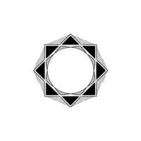 Minimalist Geometric Starburst In Black And White, Abstract Illustration vector