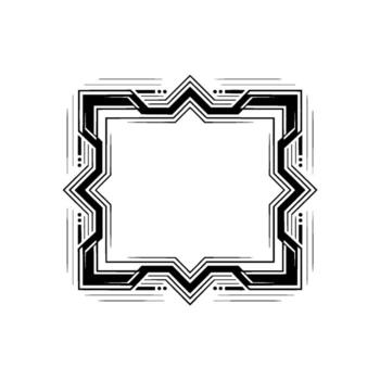 geométrico deco marco con angular modelo en blanco antecedentes vector