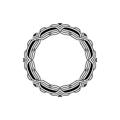 Minimalist Geometric Circle Frame, Black, White, Gray, Illustration