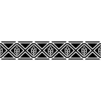 Geometric Leaf Border, Black White Element vector