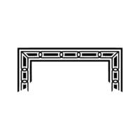 Abstract Black Archway Border On White vector