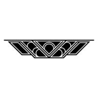 Art Deco Border Element, Geometric Ornament, Black And White vector