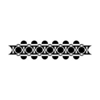 Minimalist Geometric Pattern Decorative Border Element, Black White vector