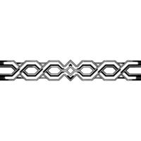 Geometric Silver Intertwined Border On White, Modern Abstraction vector