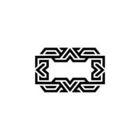 Geometric Black Border On White, Modern Minimalist Element vector