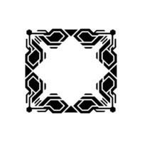 Futuristic Geometric Border Frame With Minimalist Tech vector