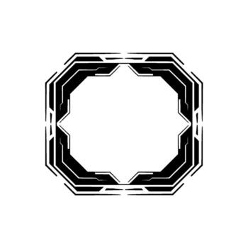 Geometric Tech Frame, Futuristic Interface Element, Minimalist vector
