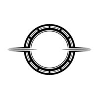 Modern Minimalist Circle With Spikes Black And White vector