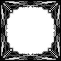 Futuristic Tech Frame Black White Border With Empty Space vector