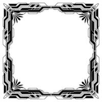 Art Deco Frame Geometric Border, Black White, Empty Center vector
