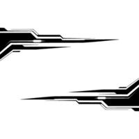 Abstract Tech Frame With Black Geometric Elements On White Background vector
