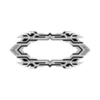 Geometric Tech Frame, Abstract Black And White Border vector