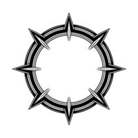 Abstract Geometric Black And White Circular Motif vector