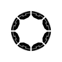Geometric Black Circle Abstract, Minimalist Style vector