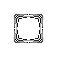 Circuit Board Frame, Black And White Minimalist Tech vector