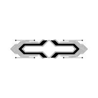 Abstract Tech Circuitry, Black And White Minimalist vector