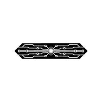 Abstract Circuit Board Element In Black White On White Background vector