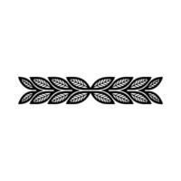Elegant Black Leafy Border, Minimalist On White vector