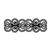 Black And White Decorative Border With Snowflake Motifs vector