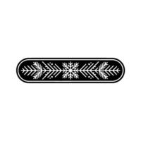 Minimalist Snowflake Ornament On A Bar, Winter Theme vector