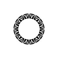 Geometric Circle Frame Black Triangles On White Background vector