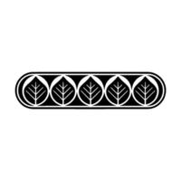 Minimalist Leaf Pattern Border In Black And White vector