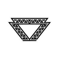 Geometric Triangle In Black And White, Aztec Inspired vector