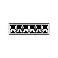Minimalist Leaf Border Ornament In Black And White vector