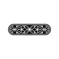 Minimalist Floral Ornament In Black And White, Decorative Element vector