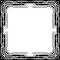Art Deco Cyberpunk Frame Elegant Black And White Border For vector