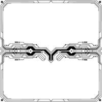 Futuristic Circuit Board Frame Template, Black White vector
