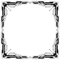 Geometric Tech Frame Futuristic Digital Border In Black White vector