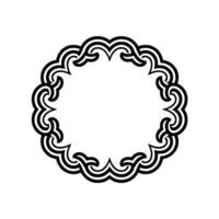 Decorative Black White Circular Border, Ornamental Element vector