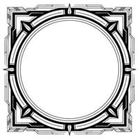 Art Deco Frame With Blank Circle Elegant Geometric vector