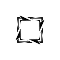 Abstract Black Square Frame With Geometric Accents, Modern vector