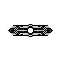Abstract Tech Circuitry Modern Black And White On White Background vector