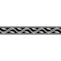 Decorative Black And White Wavy Leaf Border Elegant Element vector