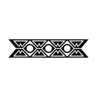 Minimalist Geometric Pattern In Black White Decorative Border Element vector