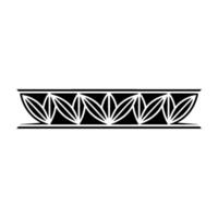 Geometric Leaf Motif Border Black White Pattern vector