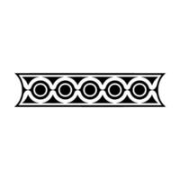 Geometric Border With Repeating Circular Motifs In Black And White vector
